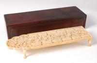 Lot 1398 - A circa 1900 Chinese carved ivory cribbage...