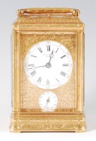 Lot 1544 - A fine engraved gilt brass striking and...
