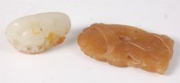 Lot 1439 - A Chinese celadon jade carving of a mythical...