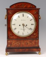 Lot 1554 - A Regency mahogany and brass inlaid bracket...