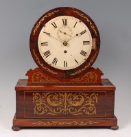 Lot 1555 - A circa 1830 rosewood and brass inlaid bracket...