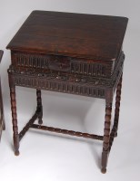 Lot 1584 - An antique joined oak Bible box, the hinged...