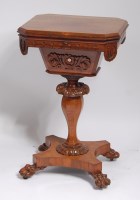 Lot 1591 - A Regency rosewood pedestal needlework table,...