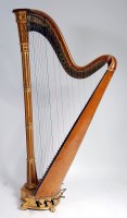 Lot 1603 - An early Victorian giltwood double action harp,...