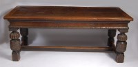 Lot 1604 - An antique joined oak refectory table, in the...