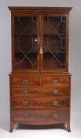 Lot 1605 - *A Regency mahogany bookcase over chest, the...