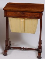 Lot 1641 - A William IV rosewood needlework table, having...