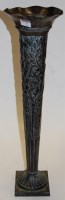 Lot 9 - A large bronzed trumpet shaped vase, having...