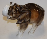 Lot 16 - A large Royal Dux figure of an elephant,...