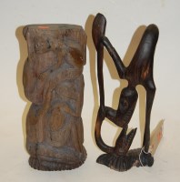 Lot 36 - A Makonde Art tribal carving; together with...