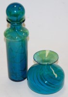 Lot 43 - A Mdina blue glass decanter and stopper,...