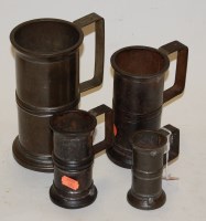Lot 70 - A graduated set of four Victorian tin tankards