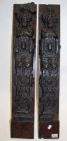 Lot 148 - A pair of 17th century carved oak figural...