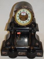 Lot 183 - A late Victorian black slate marble inset...