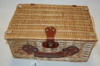 Lot 198 - A modern wicker two place setting picnic hamper