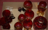 Lot 209 - A box of miscellaneous glassware to include;...
