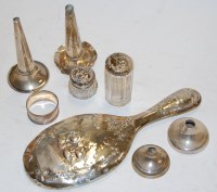 Lot 298 - Assorted silver to include; hand mirror, pair...
