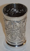 Lot 300 - A late Victorian silver beaker of circular...