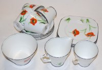 Lot 306 - A 1930s Sutherland china part tea service with...
