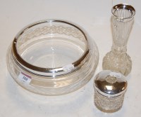 Lot 308 - George V cut glass silver mounted fruit bowl...