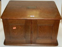 Lot 310 - An Edwardian oak canteen, case only, of...