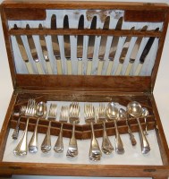 Lot 316 - An early 20th century oak cased canteen of...
