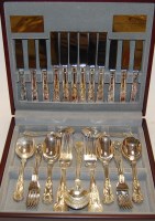 Lot 317 - A modern 44-piece canteen of silver plated...