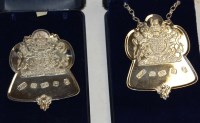 Lot 334 - Two modern silver commemorative decanter...