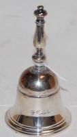 Lot 341 - A modern silver hand bell, 5.1oz, height 10cm