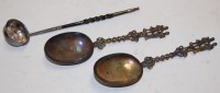 Lot 343 - A pair of 19th century silver plated apostle...