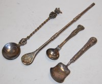 Lot 345 - Silver and plated flatwares to include tea...