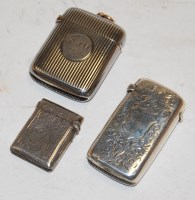 Lot 346 - A silver and engraved pocket vesta case...