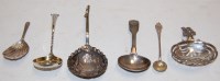 Lot 352 - Assorted English and continental silver caddy...