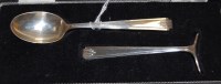 Lot 360 - A cased silver two piece Christening set,...