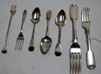 Lot 371 - A small quantity of silver flatware to include;...