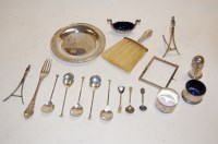Lot 381 - Assorted silverware to include; small plate,...