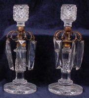 Lot 1103 - A pair of Victorian cut glass and gilt brass...