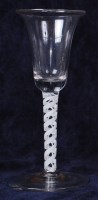 Lot 1106 - A mid-18th century pedestal cordial glass,...