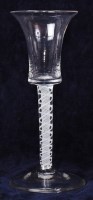 Lot 1107 - A mid-18th century pedestal cordial glass,...