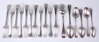 Lot 1122 - Assorted 18th century silver flatware,...