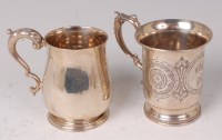 Lot 1123 - A Georgian style silver christening mug, of...