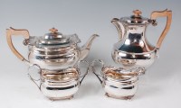 Lot 1137 - A George V silver four piece tea and coffee...