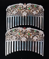Lot 1149 - A pair of late Victorian white metal and...