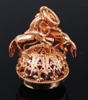 Lot 1189 - A modern 9ct gold amethyst set pendant, in the...