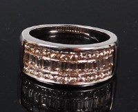 Lot 1203 - A contemporary heavy 18ct white gold half...