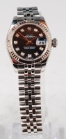 Lot 1225 - A ladies 18ct white gold stainless steel Rolex...