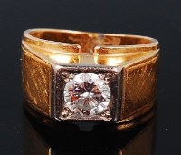 Lot 1232 - A gentlemans 18ct gold and platinum diamond...