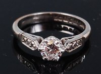 Lot 1236 - An 18ct white gold diamond solitaire ring, the...
