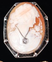 Lot 1254 - An early 20th century 14ct white gold mounted...