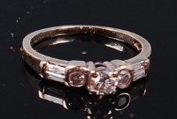 Lot 1262 - An 18ct white gold diamond five stone ring,...